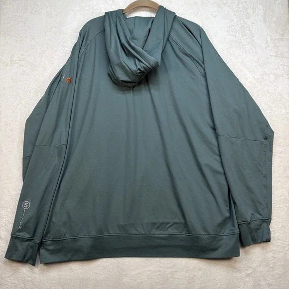 Golf Hoodie Lightweight Pullover Green Performance Stitch Golf Mens XXL - Picture 10 of 11